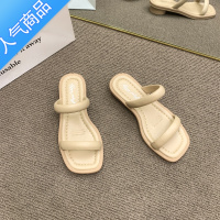 SUNTEK拖鞋外穿女夏季时尚2023新款罗马凉鞋设计感软底半拖沙滩凉拖鞋子