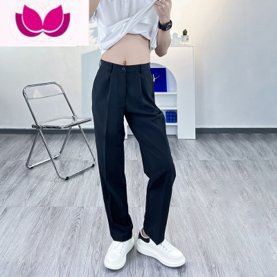 七斓高级感阔腿西装裤男潮流直筒坠垂感长裤宽松百搭男生痞帅拖地裤子