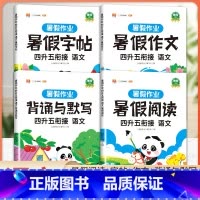 [全套4册]暑假作业 语文 4升5衔接 小学四年级 [正版]四升五暑假衔接口算题四年级下册暑假作业口算速算天天练人教版小