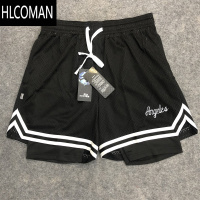 HLCOMAN美式假三份短裤男夏季篮球跑步训练运动不过膝速干双层健身裤