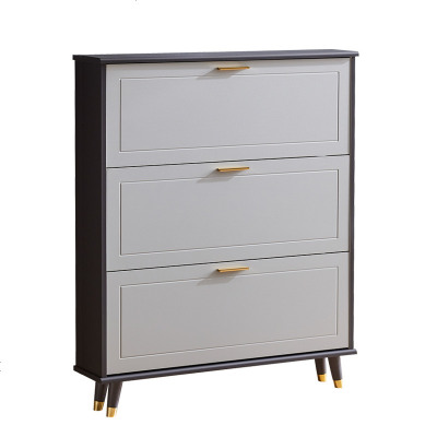 超薄鞋柜家用进口入户17cm极简约现代轻奢灰色翻斗式架厅北欧