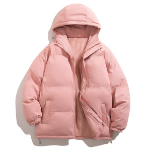 情侣棉衣户外秋冬季新款纯色连帽保暖棉服棉衣潮流宽松百搭男外套