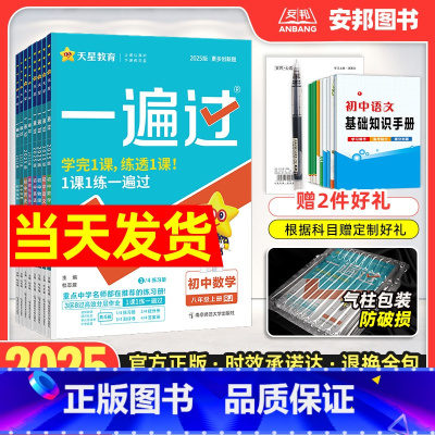 语文[人教版] 八年级上 [正版]2025初中一遍过八年级上册下册语文数学英语物理政治历史生物地理全套人教版沪科沪粤 初