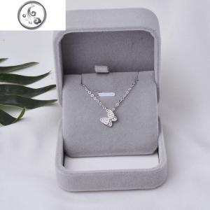 95纯银蝴蝶项链高质感百搭锁骨链女小众网红冷淡风学生闺蜜 JiMi 满钻蝴蝶项链+绒盒