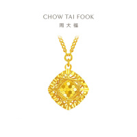 周大福 爆闪鱼鳞足金吊坠黄金项链女套链(工费:520计价)EOF1267七夕礼物
