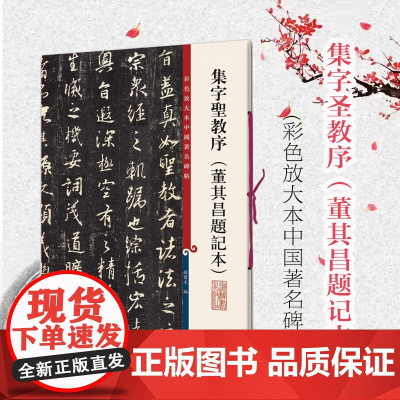 集字圣教序 董其昌题记本 孙宝文繁体旁注 彩色放大本碑帖 怀仁集大唐三藏圣教序 王羲之行书毛笔书法字帖 上海辞书出版社