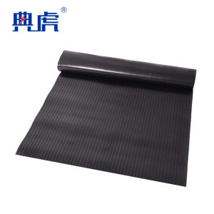 典虎 绝缘橡胶板 黑色条纹5mm*1.5m*5m 卷