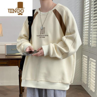 YANXU圆领卫衣男潮牌2023新款长袖t恤宽松帅气青少年打底衫上衣