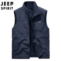 JEEP吉普2023双面摇粒绒马甲宽松型多口袋男装秋冬钓鱼马夹