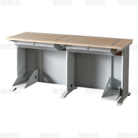 洛泰远 隐藏式翻转电脑桌培训桌教室机房多媒体学习桌办公桌C款双人位