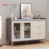 质凡岩板餐边柜现代简约茶水柜客厅靠墙柜多功能家用现代收纳碗柜