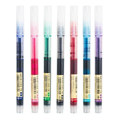 白雪(snowhite)牌直液式走珠笔彩色中性笔手账笔0.5mm针管型速干学生考试专用七色滚珠笔可爱超萌少女