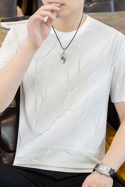 短袖T恤男士夏季裂痕2025新款潮牌半截袖体恤衫衣服夏装