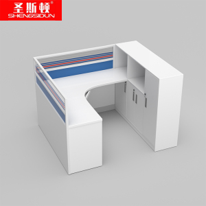 圣斯顿S-SF1815GW简约板式单人屏风工位办公卡座含侧柜活动柜