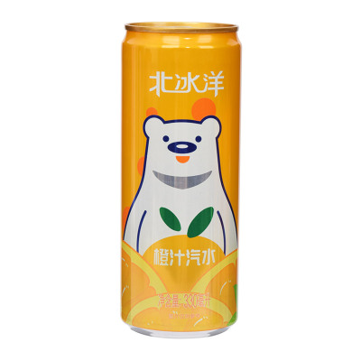 北冰洋 橙汁汽水330ml*6罐 果汁碳酸饮料整箱