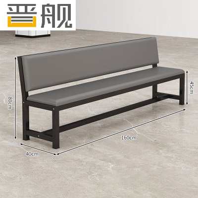 晋舰长条凳软包沙发换鞋凳等候靠背休息区长条椅子160*45*80cm单层