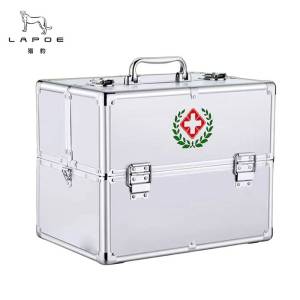 猎豹 铝合金医药箱收纳箱(空箱)双开三层14寸/个