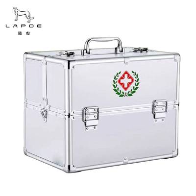 猎豹 铝合金医药箱收纳箱(空箱)双开三层14寸/个