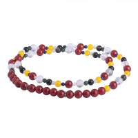 梦克拉 青金石金曜石海蓝宝石岫玉水晶玛瑙多圈手串三圈手串毛衣链 翠墨流殇