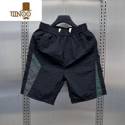 YANXU短裤男士夏季薄款宽松直筒韩版潮流条纹速干运动裤青年休闲五分裤