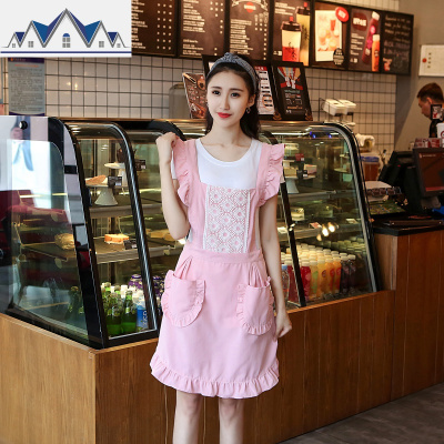 时尚公主围裙厨房做饭咖啡店防水防油家用围腰女士工作服双层围裙 三维工匠
