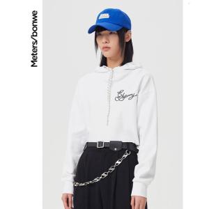 [1件3折价:69]美特斯邦威连帽卫衣女短款潮流新款春秋时尚印花街头女士上衣