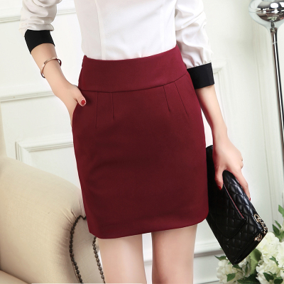 暖青汇职业半身裙包臀裙工装短裙面试正装裙工作裙斜插口袋一步裙西装裙半身裙