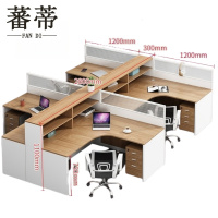 员工桌椅干字四人+柜椅280*270*110cm张