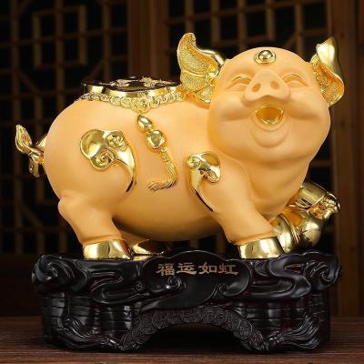美帮汇金猪摆件发财生肖猪工艺品家居客厅电视柜酒柜装饰品
