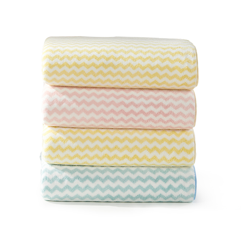 洁玉 欧洛珊瑚绒柔软浴巾70*140cm 1条装 J0030B 粉色