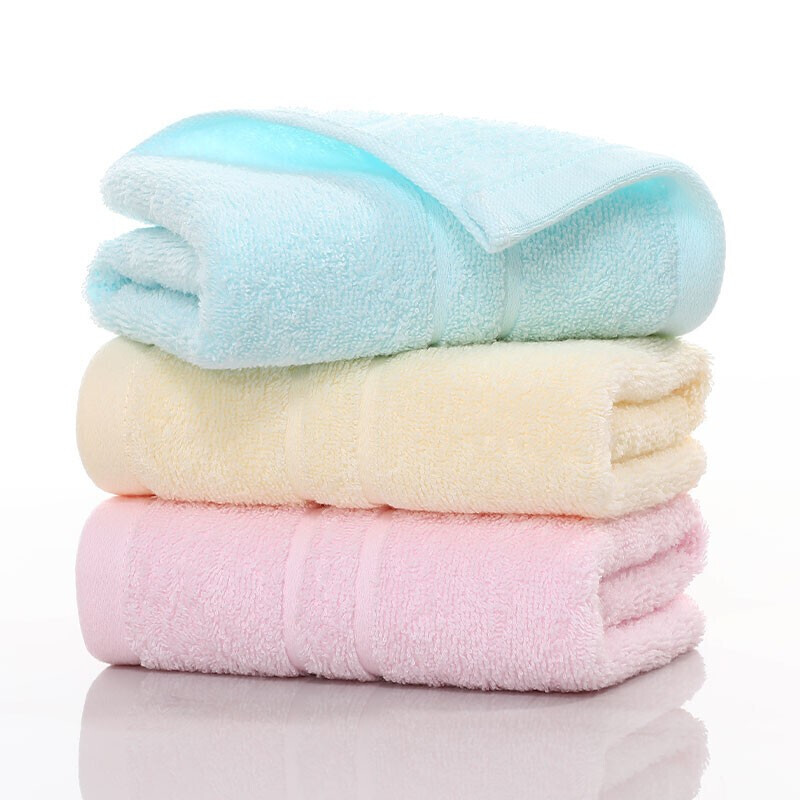 洁丽雅(grace) 毛巾3条 装纯棉素色 70g/条 60x30cm (红色+兰色+黄色 )