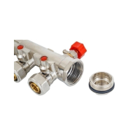 中锦科技 分水器 地暖分水器 主杠DN32(1.2寸)适配地暖管25mm(6分)12路 套