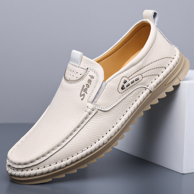 休闲皮鞋男2026新款头层牛皮鞋软底真皮男鞋轻便一脚蹬驾车豆豆鞋