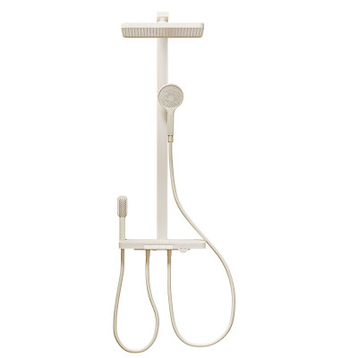 惠达(HUIDA)-S166 淋浴花洒家用套装恒温钢琴键增压淋雨浴精铜奶油风