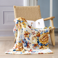 富安娜FUANNA多功能法兰绒午休毯/落英缤纷