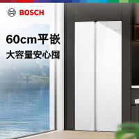 博世 K2A98EA20C 白色冰箱[60cm超薄平嵌入]512L大容量家用双开门对开门电冰箱 玻璃面板 抗菌净味