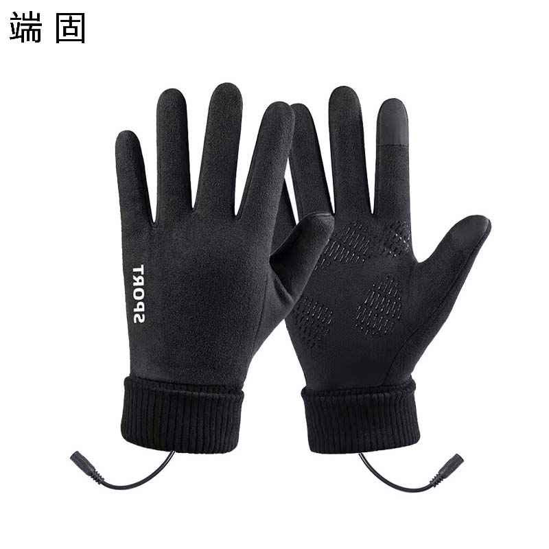 端固 USB发热皮绒手套防寒触屏 TREH 双