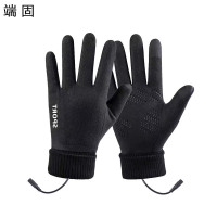 端固 USB发热皮绒手套防寒触屏 TREH 双