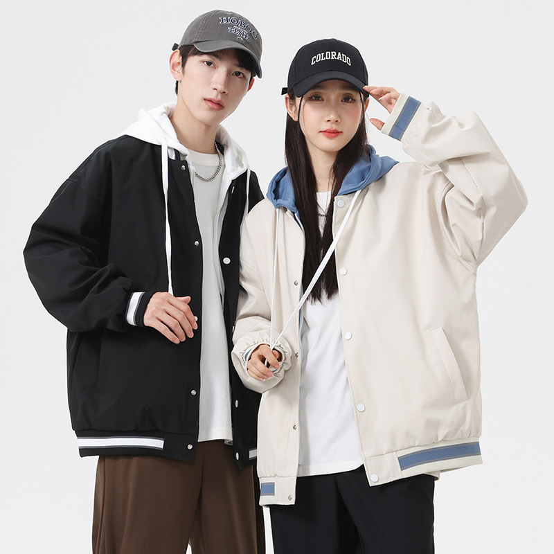 男士夹克春秋季新款美式潮牌痞帅休闲上衣棒球服男假两件外套