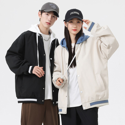 男士夹克春秋季新款美式潮牌痞帅休闲上衣棒球服男假两件外套