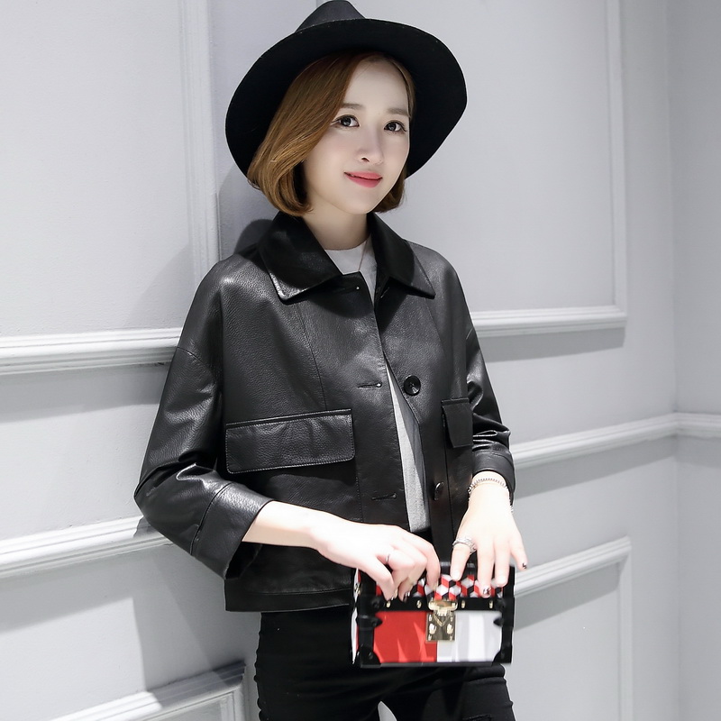 【限时大促】Cylum旗下2018秋冬新款胎牛纹绵羊皮夹克海宁真皮小皮衣女短款机车外套韩版