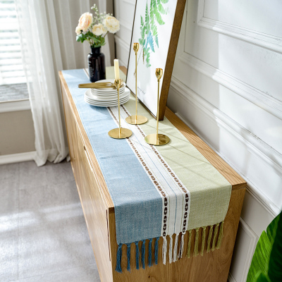 美帮汇简约现代长方形电视柜桌布鞋柜盖巾餐边柜流苏盖布茶几餐桌桌旗布