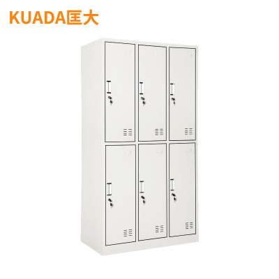 匡大 钢制铁皮储物柜换衣柜存包柜带锁碗柜鞋柜6门更衣柜KDT334