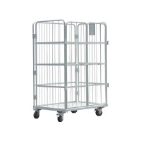 臻远ZY-L09仓储笼 折叠物流台车快递仓库周转车 900*800*1700加门