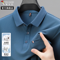 [含桑蚕丝]啄木鸟翻领短袖男士polo衫夏季薄款真口袋爸爸装t恤C