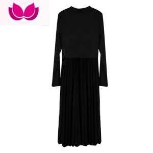 七斓粗花呢小香风背心马甲搭配百褶裙打底连衣裙长裙套女春季套装