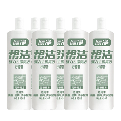 帮洁厕所清洁剂清洁马桶卫生间洁厕液洁厕灵除尿垢去味6瓶（清香和柠檬香随机发）
