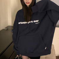 加绒连帽卫衣女秋冬宽松韩版新款女士学生上衣女装东南亚