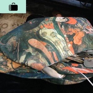 陆与山屿设计感佛系大容量挎包加厚文艺男女手工帆布包单肩斜挎包NEW LAKE 图色女斜挎包 图色