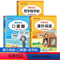 [3本]暑假阅读+口算+练字帖 二升三 [正版]二升三暑假课外阅读写字练字帖口算专项训练书二年级下册升三年级强化人教版每